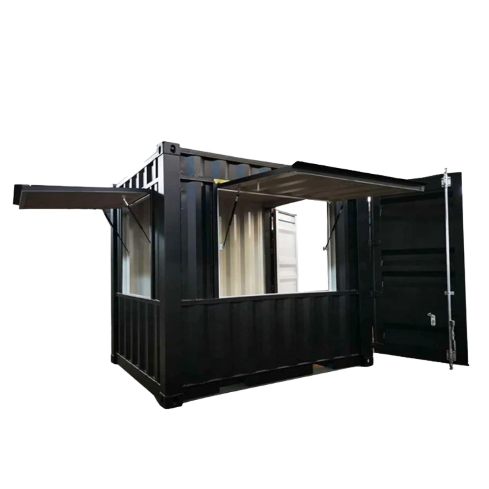 10ft Wing Flying Open Window Movable Café Bar Container Shop - Container Solutions LLC