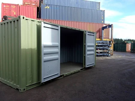 20' USED Storage Container with Side Doors. - Container Solutions LLC