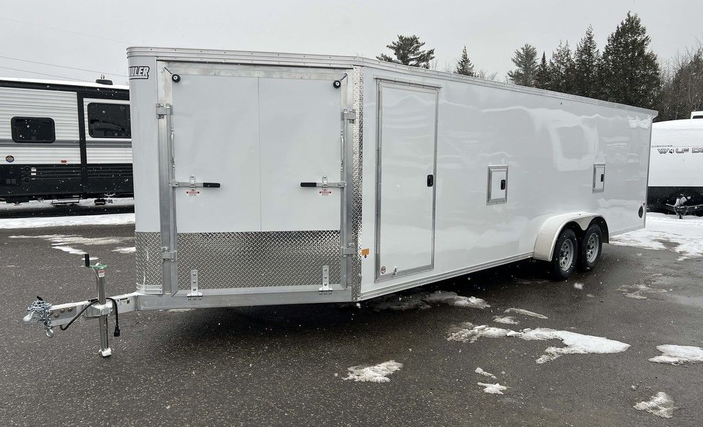 2024 E-Z Hauler 7×24 Aluminum 4-Place Drive In/Out w/Tapered Ramps, Rear Canopy - Container Solutions LLC