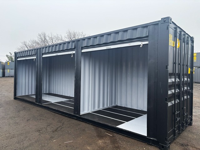 30ft Shipping Container Three Roll-Up Doors - Container Solutions LLC
