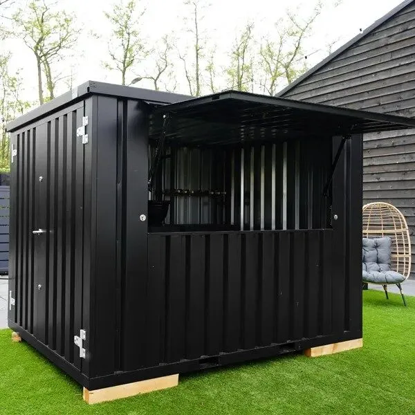 Flat Pack Container 3×2 Xl Meters Black Ral 9005 - Buy Now!