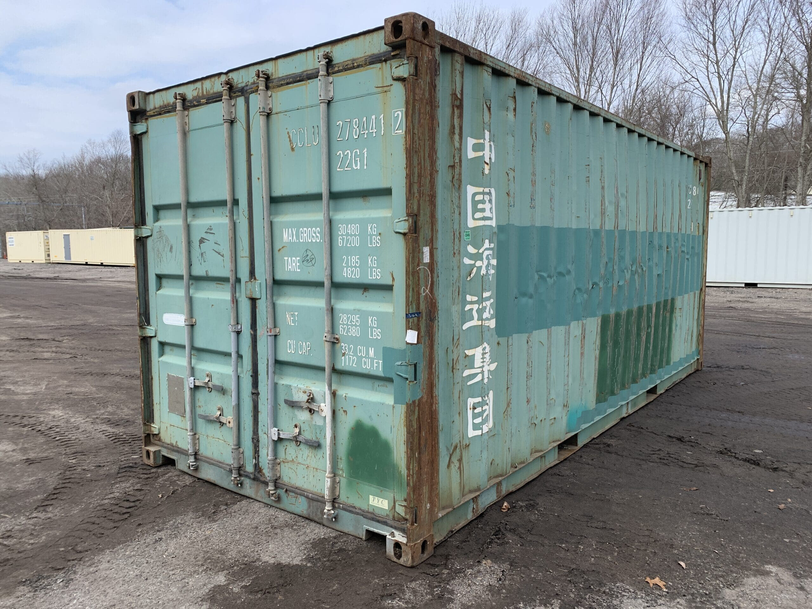 Premium As-Is Green Shipping Container – 20×8×8.5ft